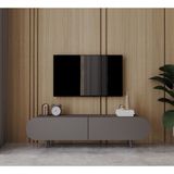 Enwood Regulus Mdf 2 Kapaklı Ahşap Ayaklı 140 cm Country Tv Ünitesi - Gri