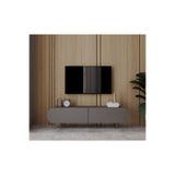 enwood REGULUS MDF 2 KAPAKLI AHŞAP AYAKLI 160 Cm COUNTRY TV ÜNİTESİ Gri 160 x 48