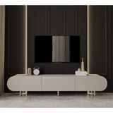 Enwood Regulus Mdf 3 Kapaklı Ahşap Ayaklı 180 cm Country Tv Ünitesi - Kum Taşı
