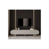 enwood REGULUS MDF 3 KAPAKLI AHŞAP AYAKLI 180 Cm COUNTRY TV ÜNİTESİ KUMTAŞI 180 x 50