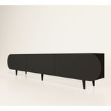 Enwood Regulus Mdf 3 Kapaklı Ahşap Ayaklı 200 cm Country Tv Ünitesi - Siyah