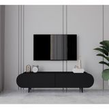 ENWOOD REGULUS Siyah 2 Kapaklı Ahşap Ayaklı 160 cm Modern Tv Ünitesi