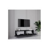 enwood Regulus Siyah Mdf 2 Kapaklı Ahşap Ayaklı 140 Cm Modern Tv Ünitesi SİYAH 140 x 52