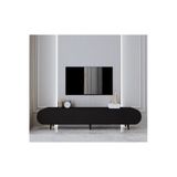 Enwood Regulus Siyah Mdf 3 Kapaklı Ahşap Ayaklı 180 Cm Modern Tv Ünitesi