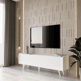 enwood RİGEL COUNTRY BEYAZ MDF 2 KAPAKLI (DÜŞME KAPAK) AHŞAP AYAKLI 180 CM TV ÜNİTESİ