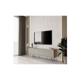 Enwood Rigel Kum Taşı Rengi Mdf 2 Kapaklı (Düşme Kapak) Ahşap Ayaklı 180 Cm Country Tv Ünitesi