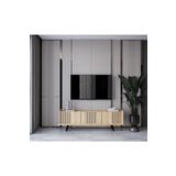 enwood SPİCA SAFİR MEŞE RENGİ MDF 3 KAPAKLI AHŞAP AYAKLI 140 CM TV ÜNİTESİ