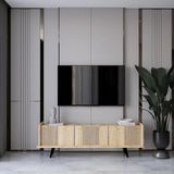 enwood SPİCA SAFİR MEŞE RENGİ MDF 3 KAPAKLI AHŞAP AYAKLI 160 CM TV ÜNİTESİ