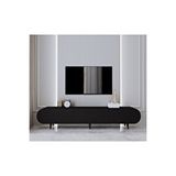 Enwoood Regulus Siyah Mdf 3 Kapaklı Ahşap Ayaklı 180 Cm Modern Tv Ünitesi