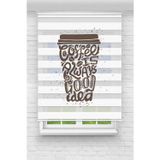 (ENXBOY)COFFE DİJİTAL BASKILI ZEBRA PERDE-COCUK ODASI-STOR PERDE