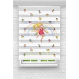(ENXBOY)PERİ KIZ DİJİTAL BASKILI ZEBRA PERDE-COCUK ODASI-STOR PERDE
