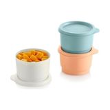 Enyaza Home Tupperware Set (3) Buzdolabı Uno 120 ml Renkli Turuncu Beyaz Mavi Kutu Stok Saklama Kabı Julchen - 0 Siyah - Option-1