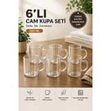 ENYAZA(2024) 6’lı Borosilikat Cam Kupa Seti Kulplu Şeffaf Isıya Dayanıklı Çay Bardağı & Kahve Bardağı & Bitki Çayı Bardağı 200 Ml