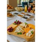 ENYAZA(2024) Bambu Top Ayaklı Sunumluk Kare 25x25 cm – Şık Pasta & Tatlı Kahvaltı Servis Tabağı