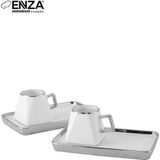 Enza Amber Porselen Fincan Takımı 2 Kişilik Platin - 1 Adet - 50 ml