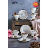 Enza Atlas 6’lı Porselen Kahve Fincanı Takımı 90ml