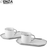 Enza Aura Porselen Fincan Takımı 2 Kişilik Gold - 1 Adet - 50 ml