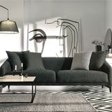 Enza Home 12401 Maison Keten Dokulu Siyah 4'lü Koltuk