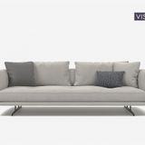 Enza Home 16405 Dakar Kadife Dokulu Açık Gri Üçlü Koltuk