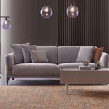 Enza Home 22406 Linz Keten Dokulu Gri 3'lü Yataklı Koltuk