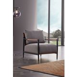 Enza Home 22406 Linz Metal Keten Dokulu Gri Berjer