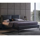 Enza Home 22802 Gri Suni Deri Kumaş 160x200 cm Legato Başlıklı Karyola