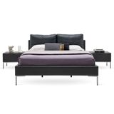 Enza Home 22802 Gri Suni Deri Kumaş 200x200 cm Legato Başlıklı Karyola