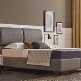 Enza Home 23502 Mavi Keten Dokulu Kumaş 140x190 cm Loreto Başlıklı Baza