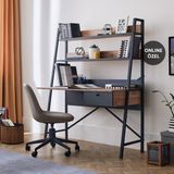Enza Home Alva Çalışma Masası Ahşap ve Metal Malzeme ile Endüstriyel Tasarım 1 Çekmeceli - 125 x 57 x 105,5 cm - Atlantik Çam