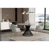 Enza Home Assos Mermer Görünümlü Masa, 90-150x150 cm