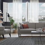 Enza Home Astera Koltuk Takımı, Keten Dokulu, 13108 Açık Gri