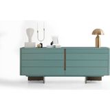 Enza Home Athens 8 Çekmeceli Modern Şifonyer Yeşil MDF Malzeme 204 cm Genişlik 80 cm Yükseklik