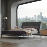 Enza Home Austin Başlıklı Karyola Set 180X200 cm - Koyu Gri - 180 x 200 cm