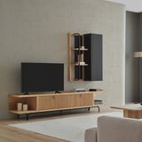Enza Home Austin Midi Tv Ünitesi, 250X45 cm - Açık Meşe - Koyu Meşe