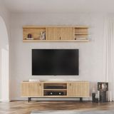 Enza Home Austin Mini Tv Ünitesi, 250X45 cm - Açık Meşe - Koyu Meşe