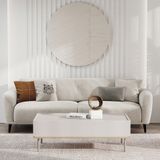 Enza Home Cante 14207 Krem Keten Dokulu 3'lü Yataklı Koltuk