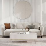 Enza Home Cante 14207 Krem Keten Dokulu 3'lü Yataklı Koltuk+Berjer