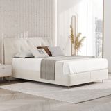 Enza Home Cante Başlıklı Baza 2'li Set - Krem - 180 x 200 cm