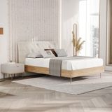 Enza Home Cante Başlıklı Karyola 2'li Set - Krem - 180 x 200 cm