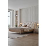Enza Home Cante Başlıklı Karyola 2'li Set - Krem
