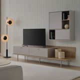 Enza Home Cante Tv Ünitesi Seti - 1 - Krem - Ceviz