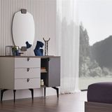 Enza Home Cordell 120x85 cm Beyaz Gri ve Ceviz Şifonyer