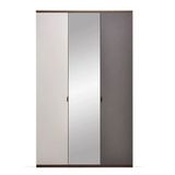Enza Home Cordell 136x222 cm Gri Beyaz ve Ceviz 3 Kapaklı Dolap