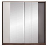 Enza Home Cordell 220x222 cm Beyaz Gri Ceviz Sürgülü Dolap