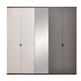 Enza Home Cordell 226x222 cm Beyaz Gri Ceviz 5 Kapaklı Dolap