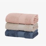 Enza Home Essentials 30x50 cm Bej Navy Pudra 3'lü Misafir Havlusu