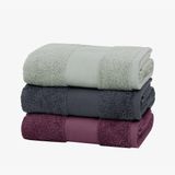 Enza Home Essentials 50x90 CM Antrasit Fuşya Nil Yeşili 3'lü El Havlusu Seti
