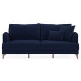 Enza Home Fiore 11710 Lacivert Tay Tüyü Yataklı Üçlü Koltuk