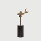 Enza Home Fish Mermer Eskitme Kaplama Metal 300 mm Dekoratif Obje