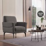 Enza Home Forte Plus Berjer, Keten Dokulu - Gri